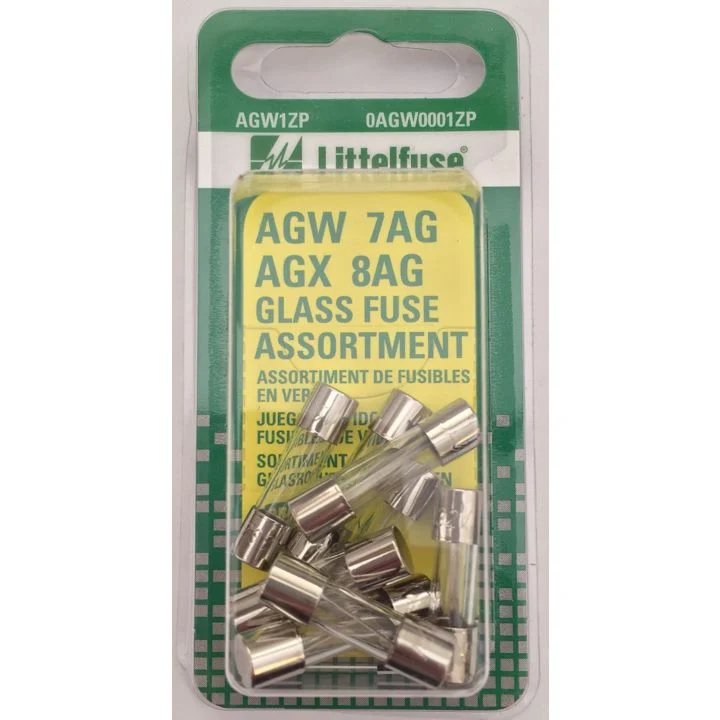 AGW0001ZP Littelfuse AGW/AGX Glass Fuse Assortment, 10-pk