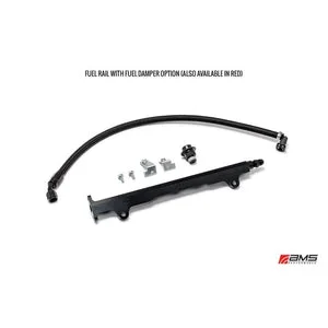 AMS Performance 08-15 Mitsubishi EVO X CNC Machined Aluminum Fuel Rail w/Pulsation Dampener - Black