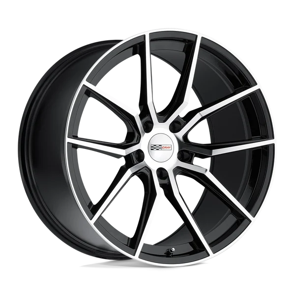 Cray Spider 19X11 5X120.65 76mm Gloss Black W/ Mirror Cut Face