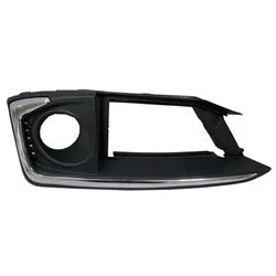 Fog Lamp Bezel Front Driver Side Honda Civic Coupe 2019-2020 Black With Chrome Trim Ex/Touring Model , Ho1038148U - Hunt Parts