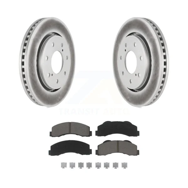 [Front] 10-14 Ford F-150 With 7 Lug Wheels Premium Coated Rotors & Ceramic Pads Brake Kit For Max Braking