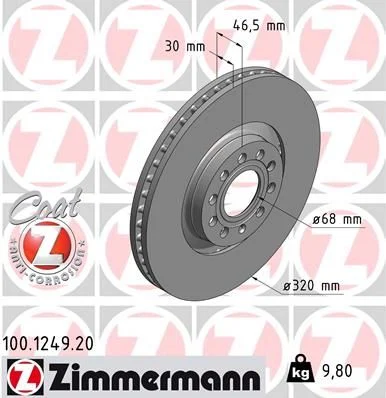 Front Brake Rotor Zimmermann-100124920
