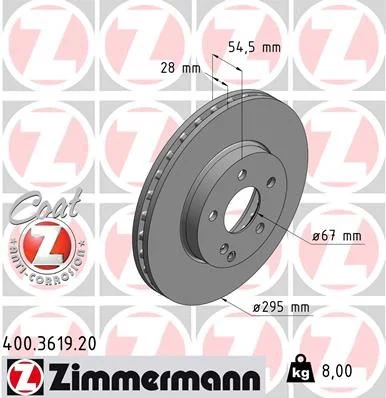 Front Brake Rotor Zimmermann-400361920