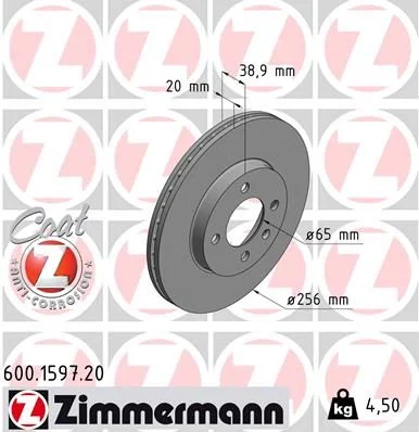 Front Brake Rotor Zimmermann-600159720