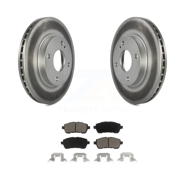 Front Coated Disc Brake Rotors And Ceramic Pads Kit For Ford Fiesta