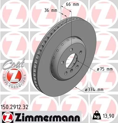 Front Left Brake Rotor Zimmermann-150291232