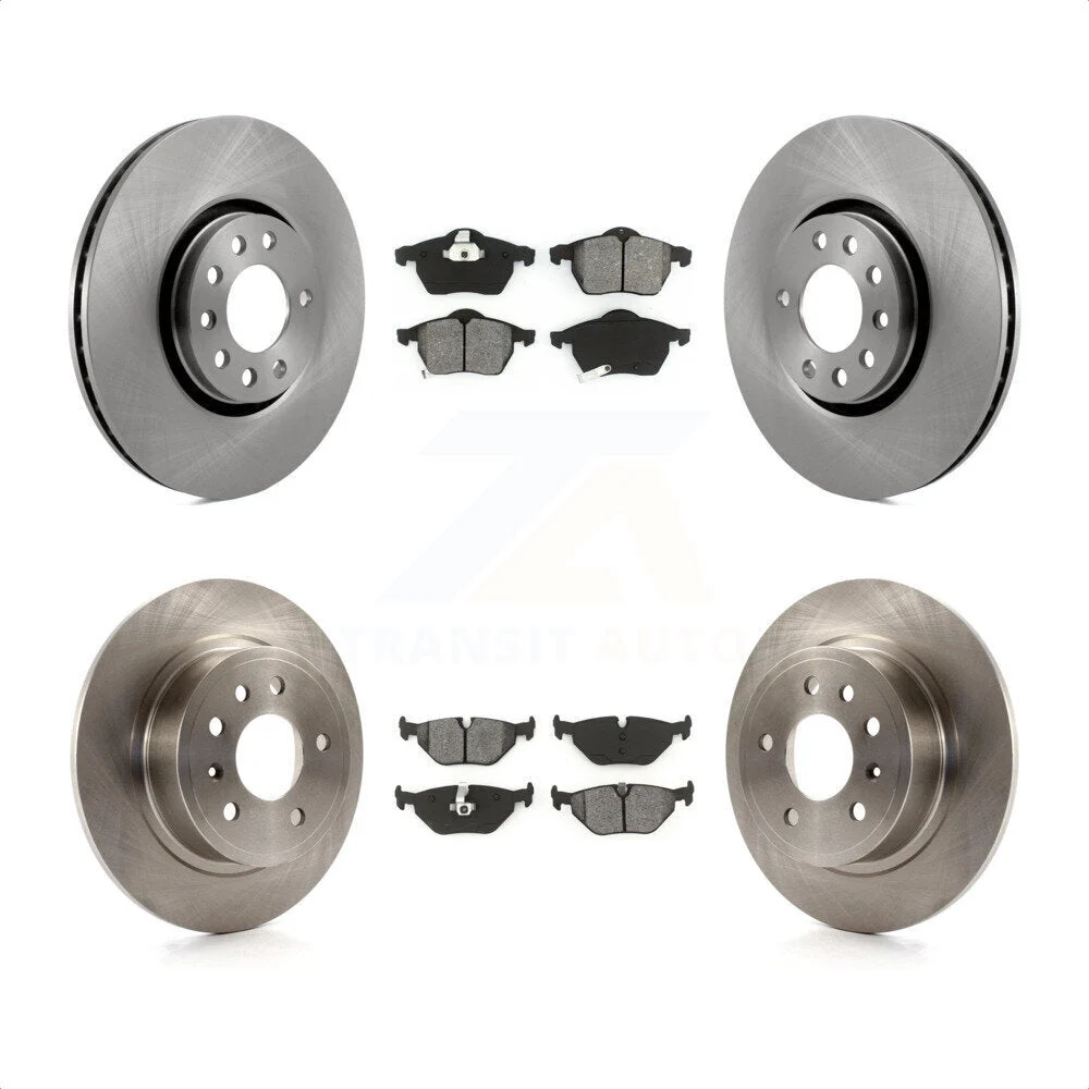 Front Rear Disc Brake Rotors And Semi-Metallic Pads Kit For 2000-2001 Saab 9-5 With 308mm Diameter Rotor K8F-101113