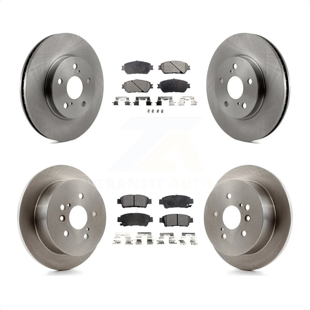 Front Rear Disc Brake Rotors And Semi-Metallic Pads Kit For 2004-2010 Toyota Sienna K8F-101125