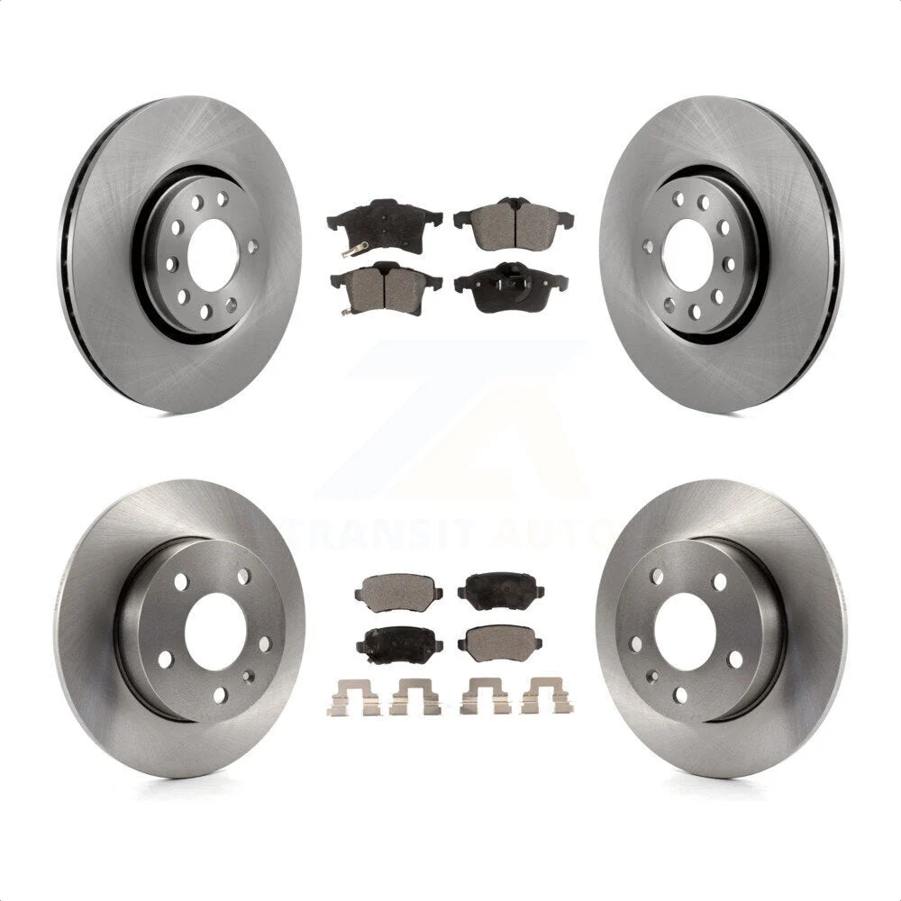 Front Rear Disc Brake Rotors And Semi-Metallic Pads Kit For 2008-2009 Saturn Astra K8F-101112