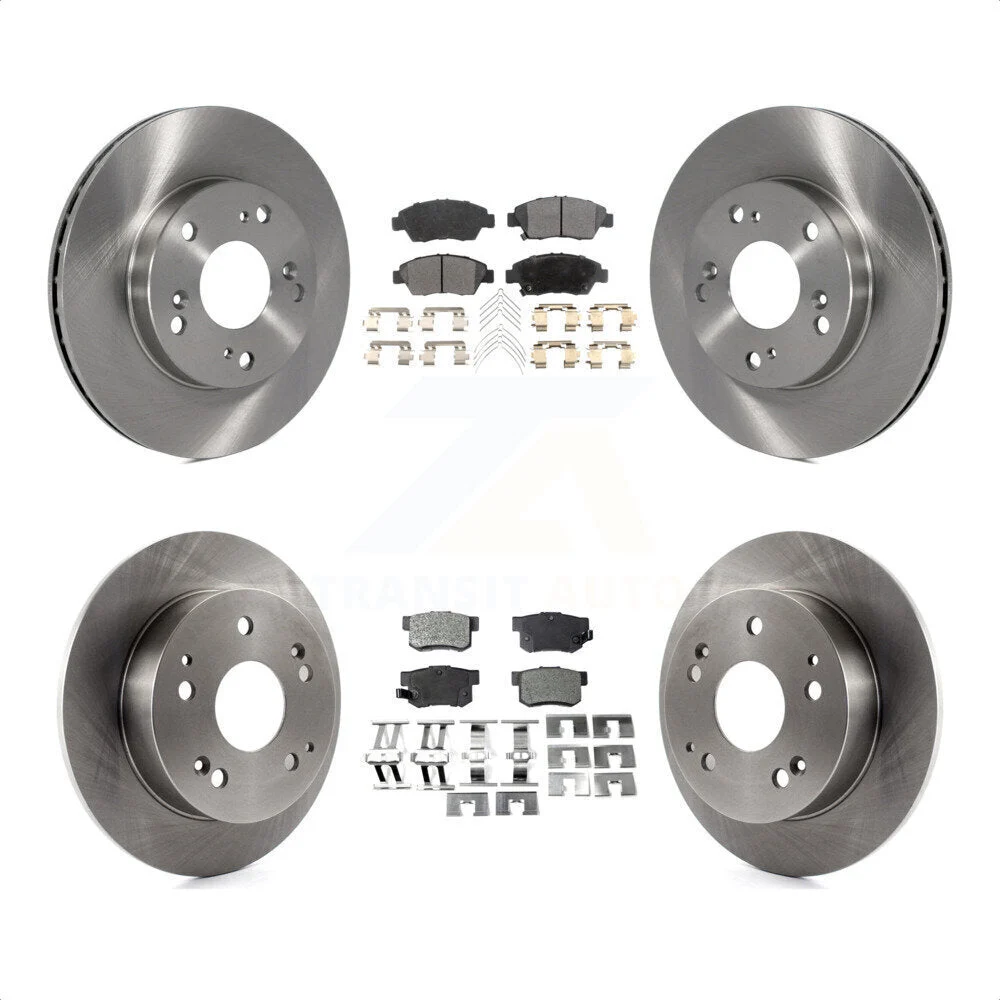 Front Rear Disc Brake Rotors And Semi-Metallic Pads Kit For Honda Civic Acura RSX K8F-101116