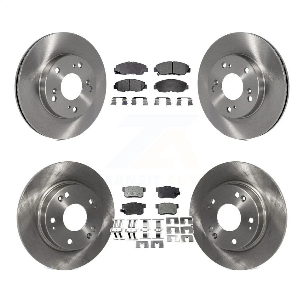 Front Rear Disc Brake Rotors And Semi-Metallic Pads Kit For Honda Civic K8F-101115