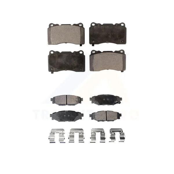 Front Rear Semi-Metallic Brake Pad Kit For 14 Subaru WRX With 15" Factory Wheels