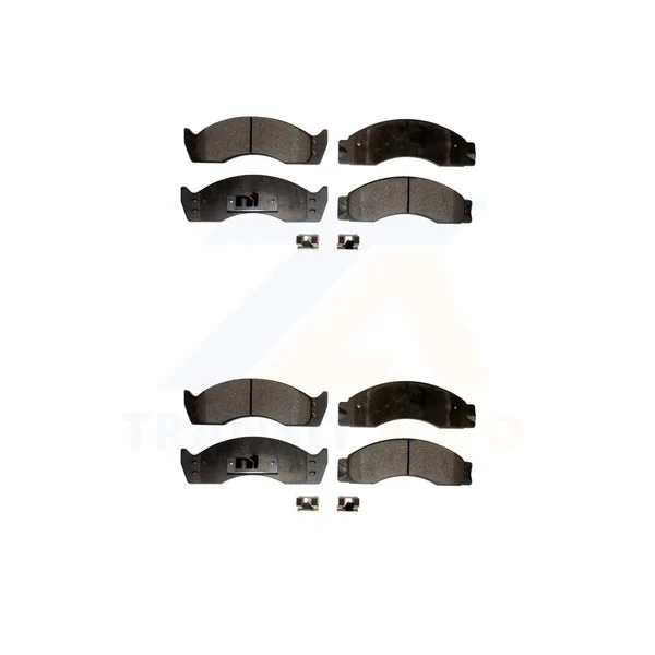 Front Rear Semi-Metallic Brake Pad Kit For Ford E-450 Econoline Super Duty F53 F