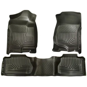 Husky Liners 07-12 Chevy Silverado/GMC Sierra Extended Cab WeatherBeater Combo Black Floor Liners