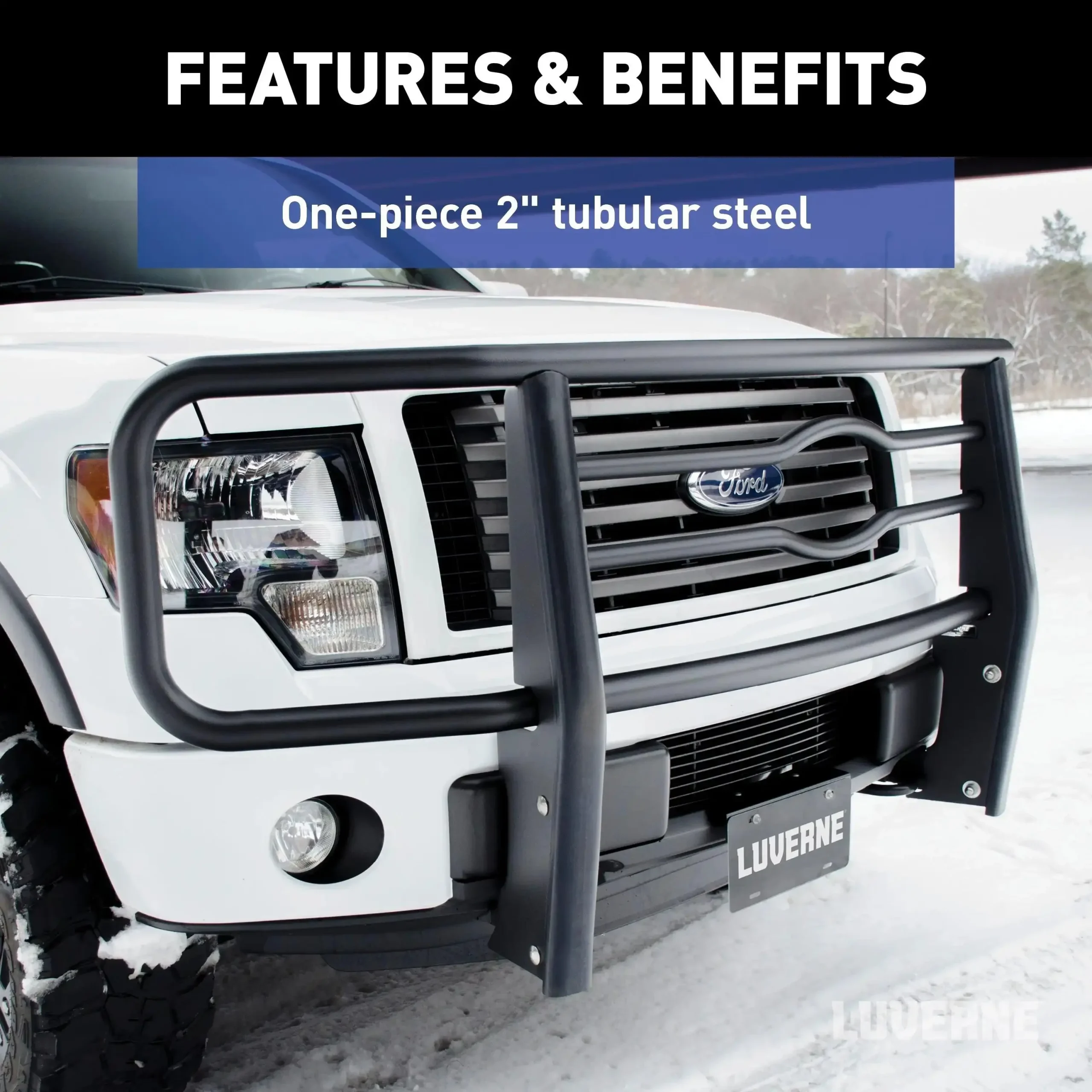 LUVERNE 202197-341334 - Black Steel 2 Tubular Grille Guard, Select Ram 4500, 5500