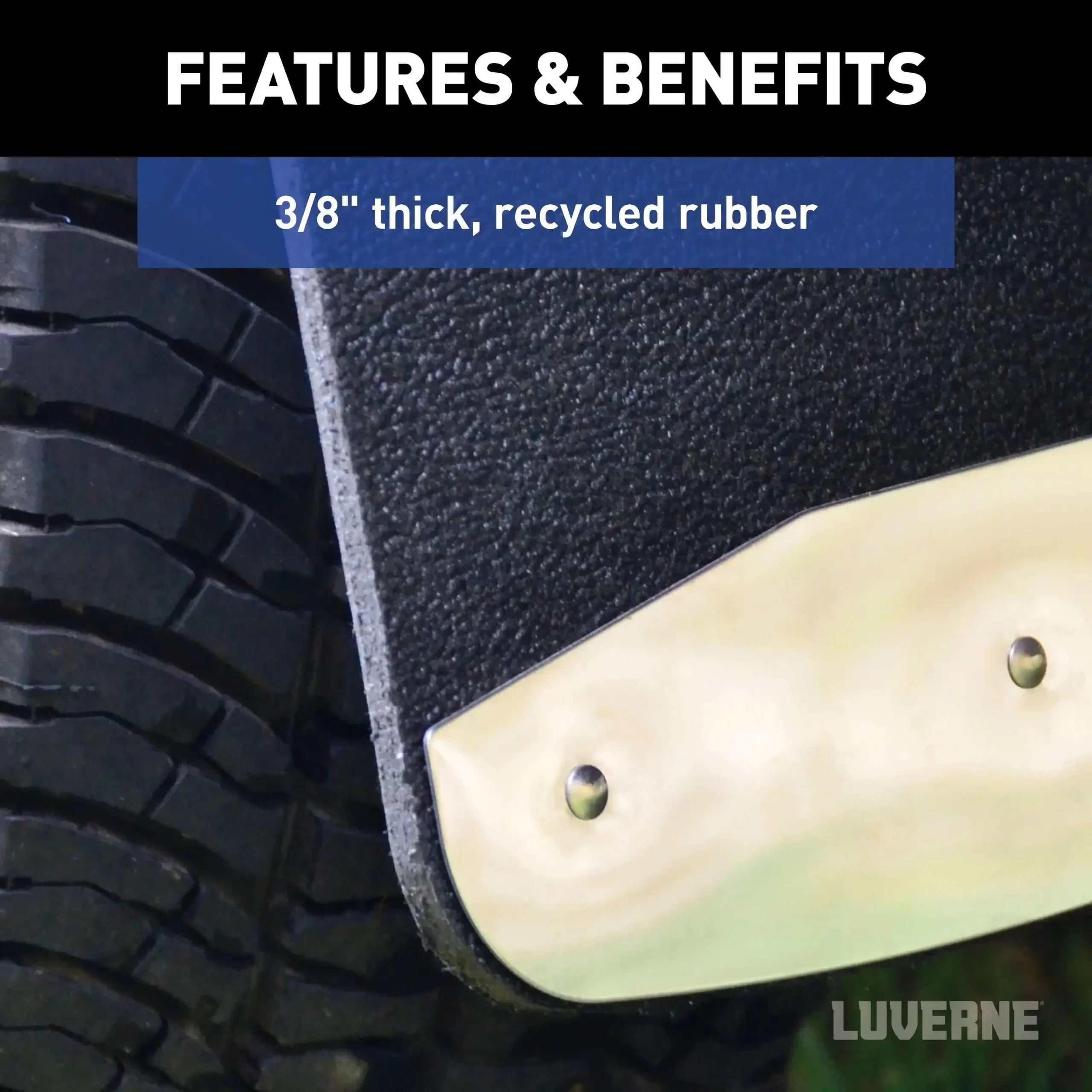 LUVERNE 250935 - Rear 12 x 20 Textured Rubber Mud Guards, Select Ram 1500 (2 Flaps)