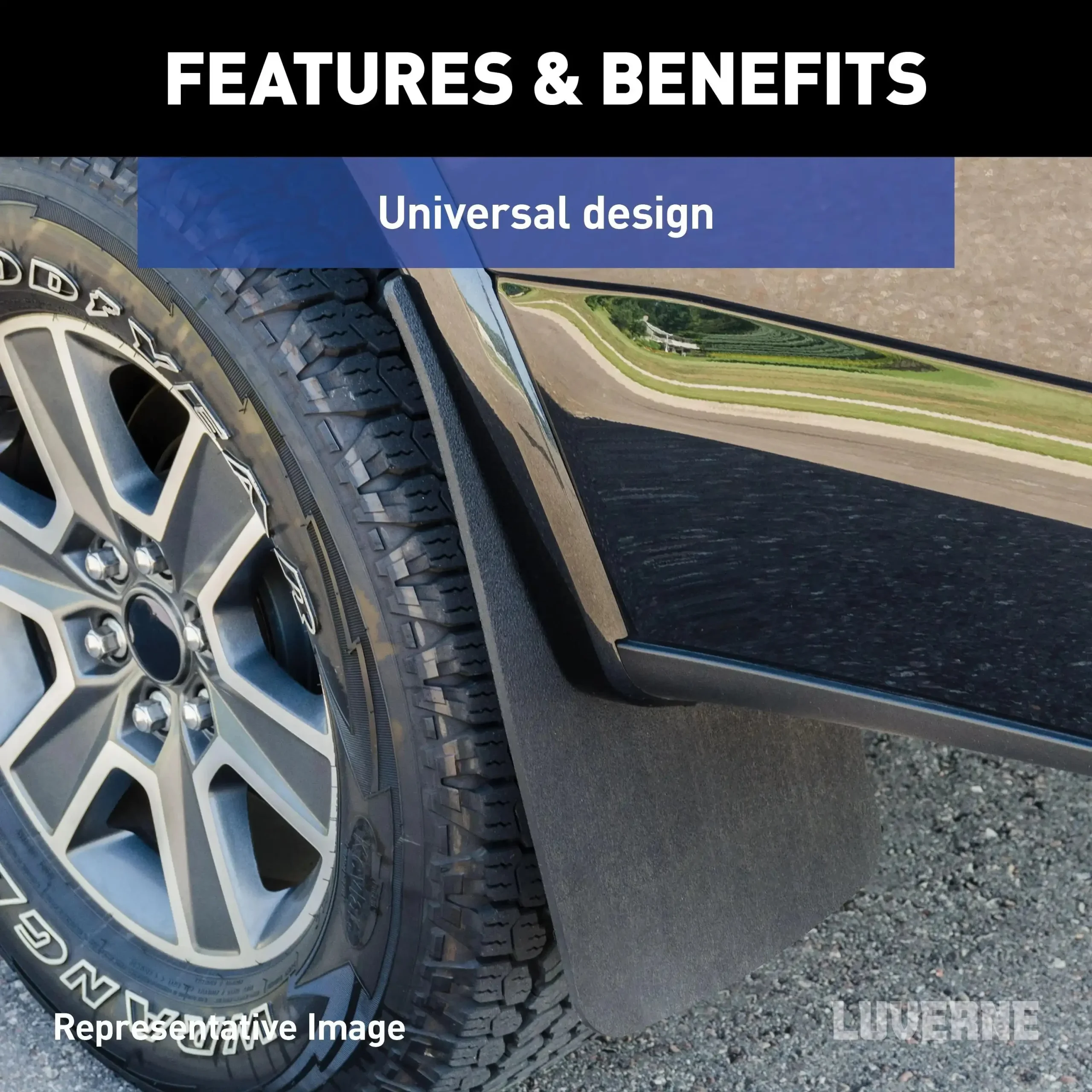 LUVERNE 251020 - Universal Front or Rear 12 x 20 Textured Rubber Mud Guards (2 Flaps)