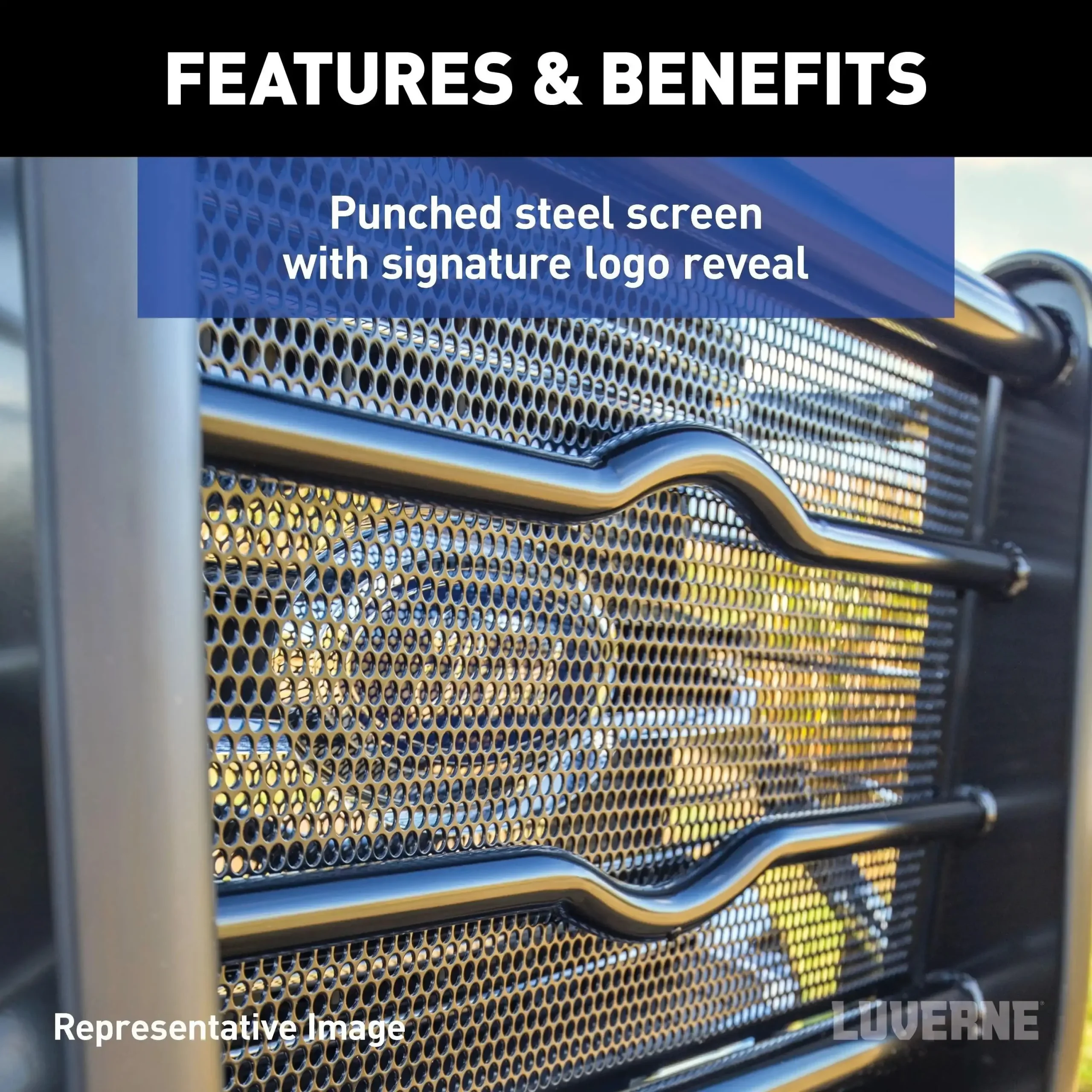 LUVERNE 320713-321610 - Prowler Max Black Steel Grille Guard, Select Chevrolet Silverado 1500