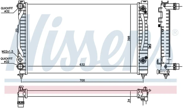 New Radiator Nissens-60229