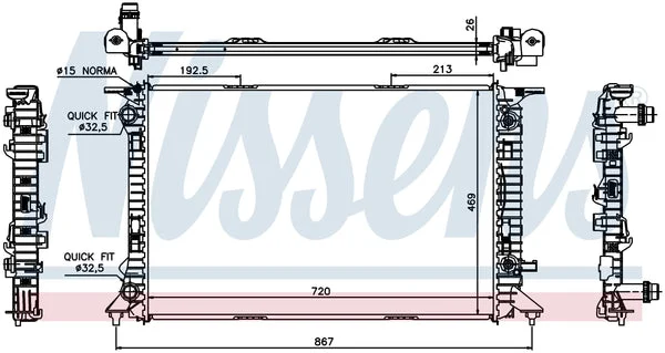 New Radiator Nissens-60321