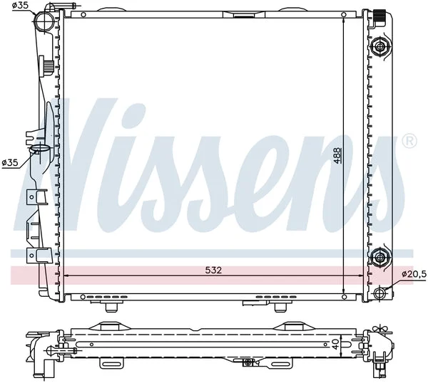 New Radiator Nissens-62683A