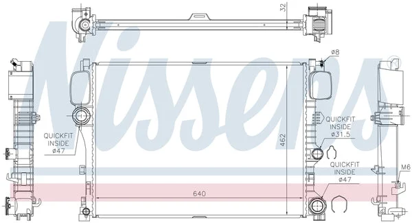 New Radiator Nissens-627025