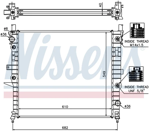New Radiator Nissens-62788A
