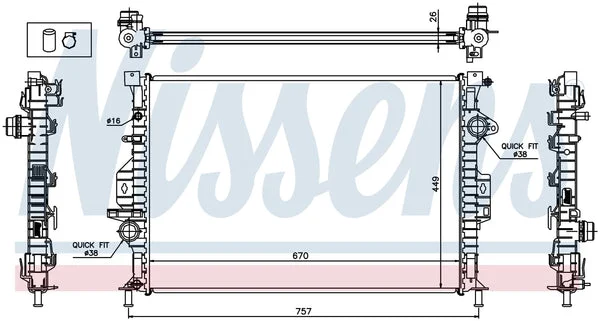 New Radiator Nissens-65615A