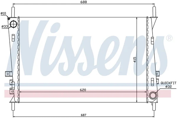 New Radiator Nissens-66704
