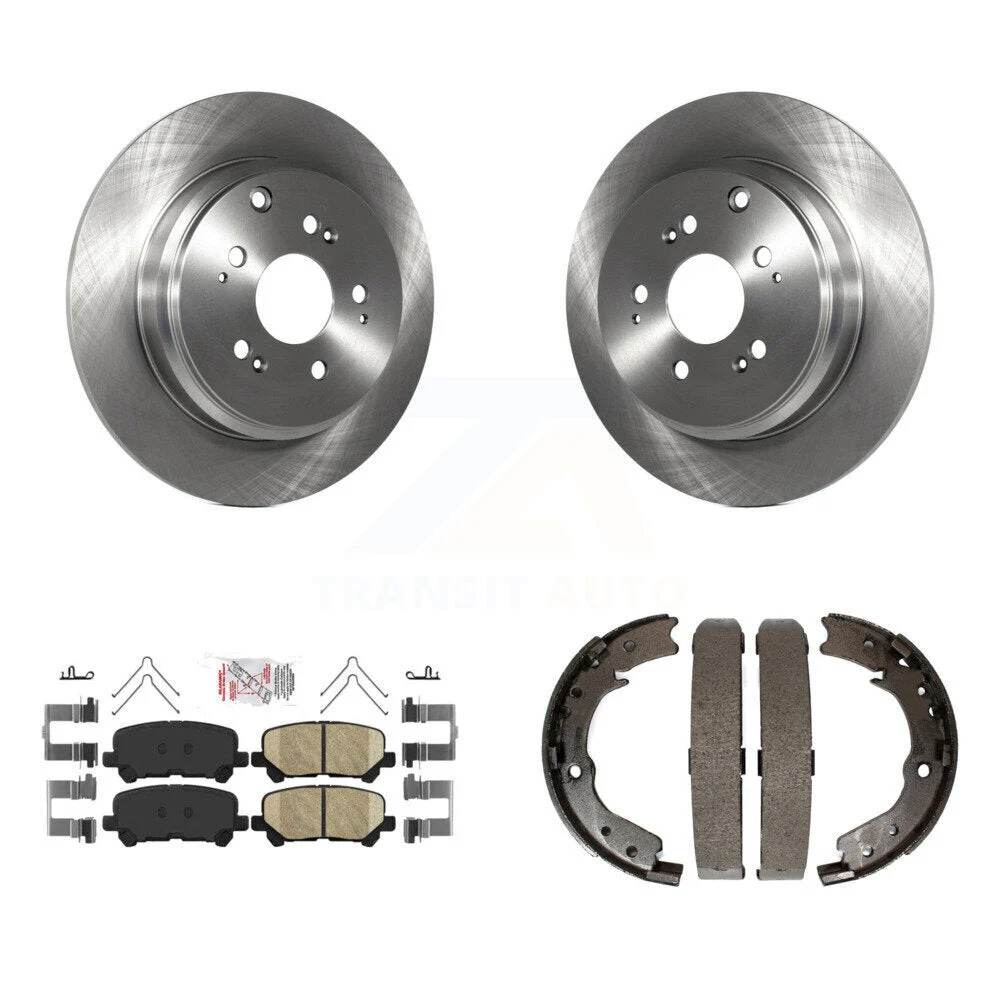 Rear Disc Brake Rotor/Ceramic Pads/Parking Shoe Kit 2011-2017 Honda Odyssey K8APA-7108293