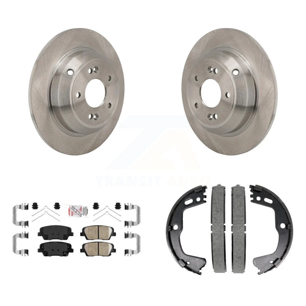 Rear Disc Brake Rotor/Ceramic Pads/Parking Shoe Kit 2018-2022 Genesis G70 & Kia Stinger K8APA-7108516